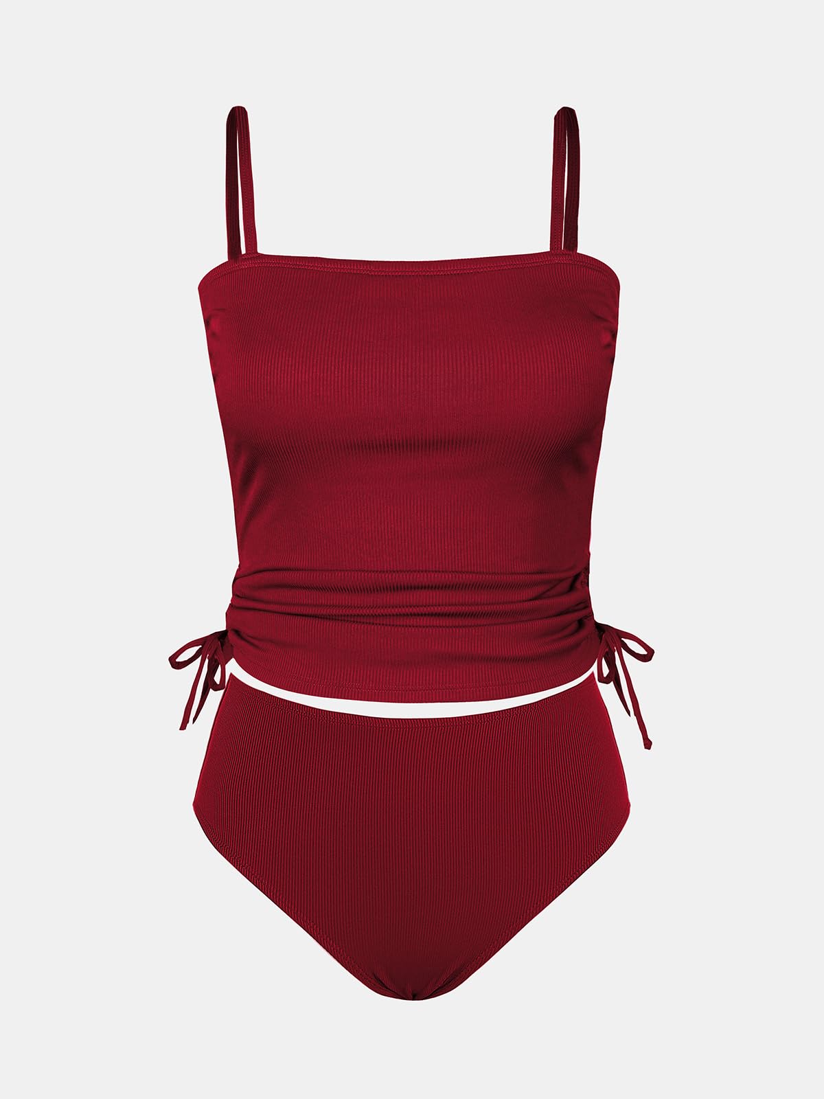 CUPSHE Tankini Swimsuits for Women High Waisted Bathing Suit Textured, M