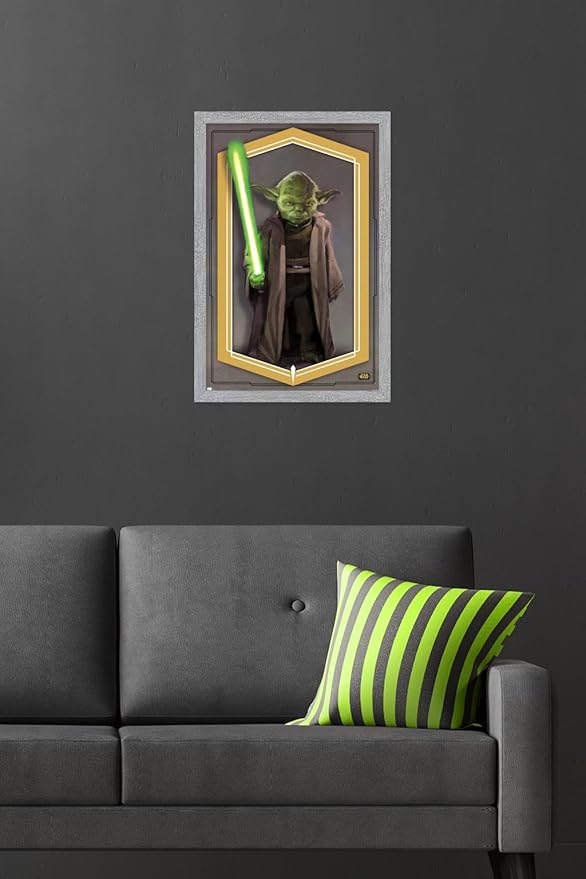 Trends International Star Wars: The High Republic - Yoda Wall Poster, 22.4L x 14.7W, Gray Framed Version