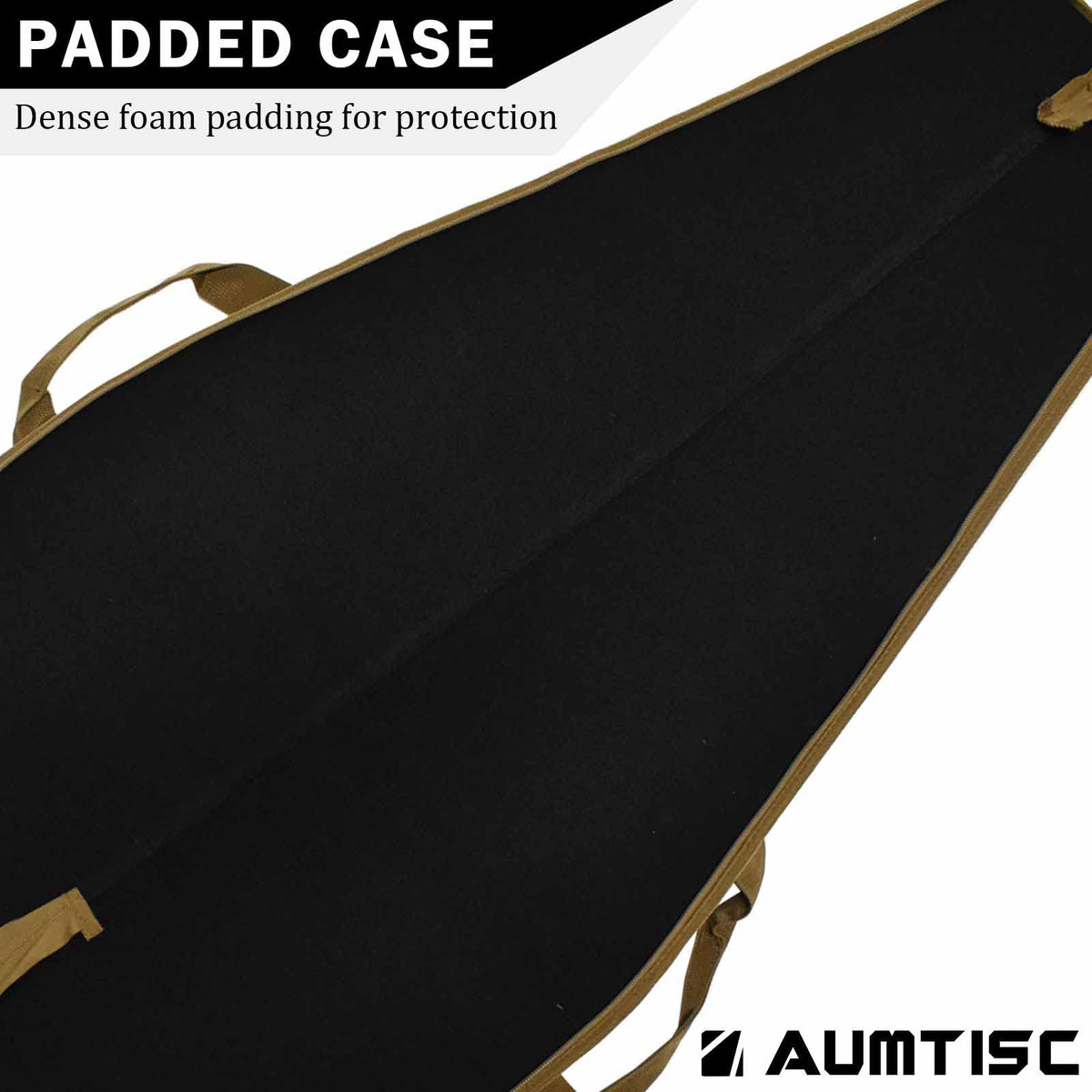 AUMTISC Soft Hunting Gear Case, Outdoor Carrying Bag, Tactical Equipment Cases for Scoped with Adjustable Shoulder Strap and Pocket, Khaki 44