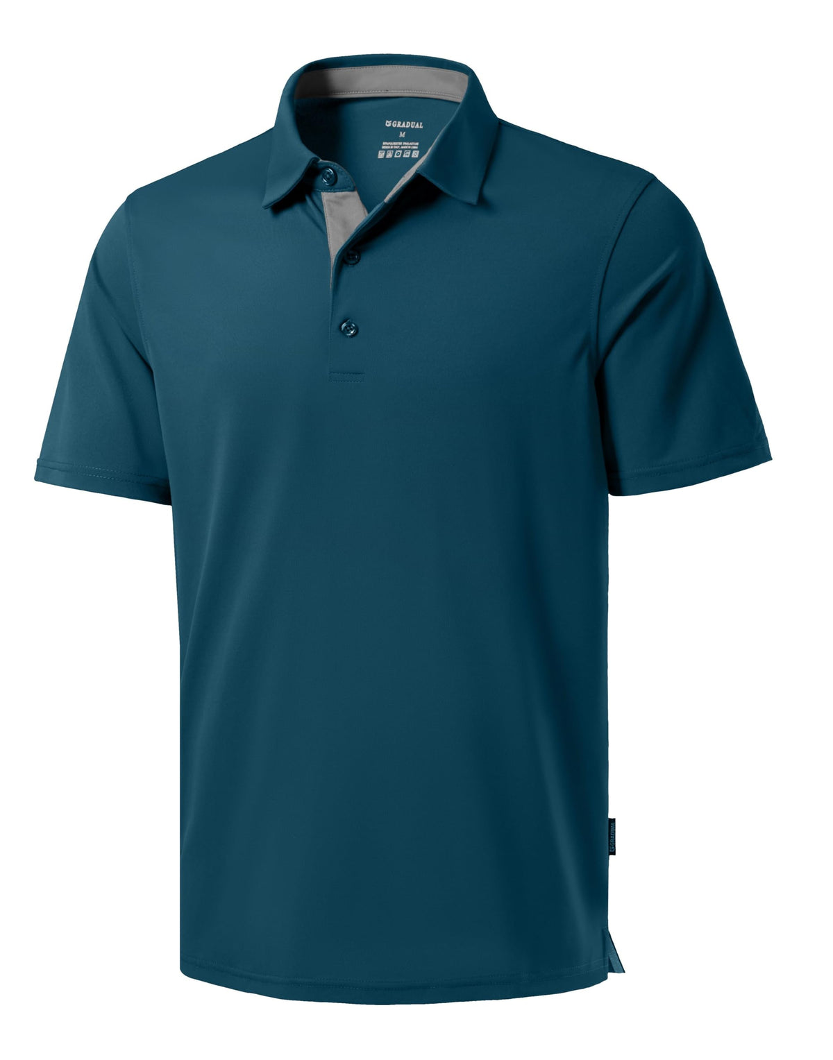 Men's Golf Shirts Dry Fit Moisture Wicking Performance Short Sleeve Collared Polo Shirts for Casual Tennis Bussiness (Reflecting Pond, XL)