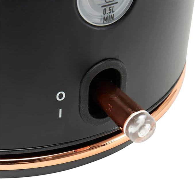 Haden Dorset Stainless Steel Electric Kettle, Black & Copper, 1.7 Liter