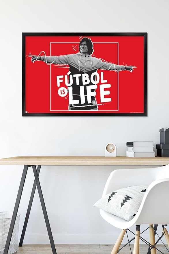 Ted Lasso - Futbol is Life Wall Poster, 34L" x 22.4W", Black Framed Version
