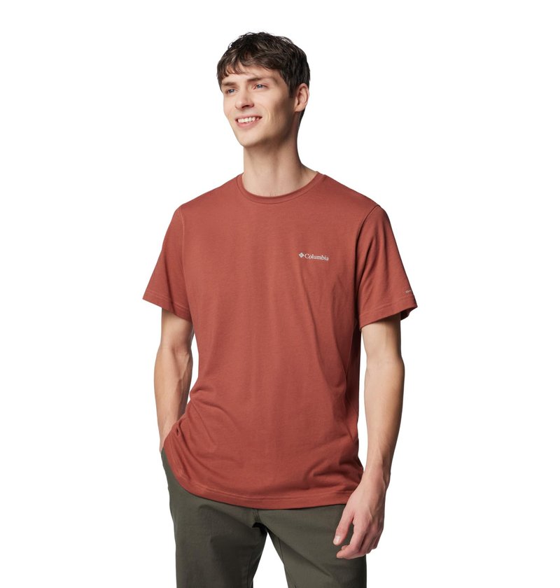 Columbia Men's Thistletown Hills Short Sleeve, Auburn Heather, Medium