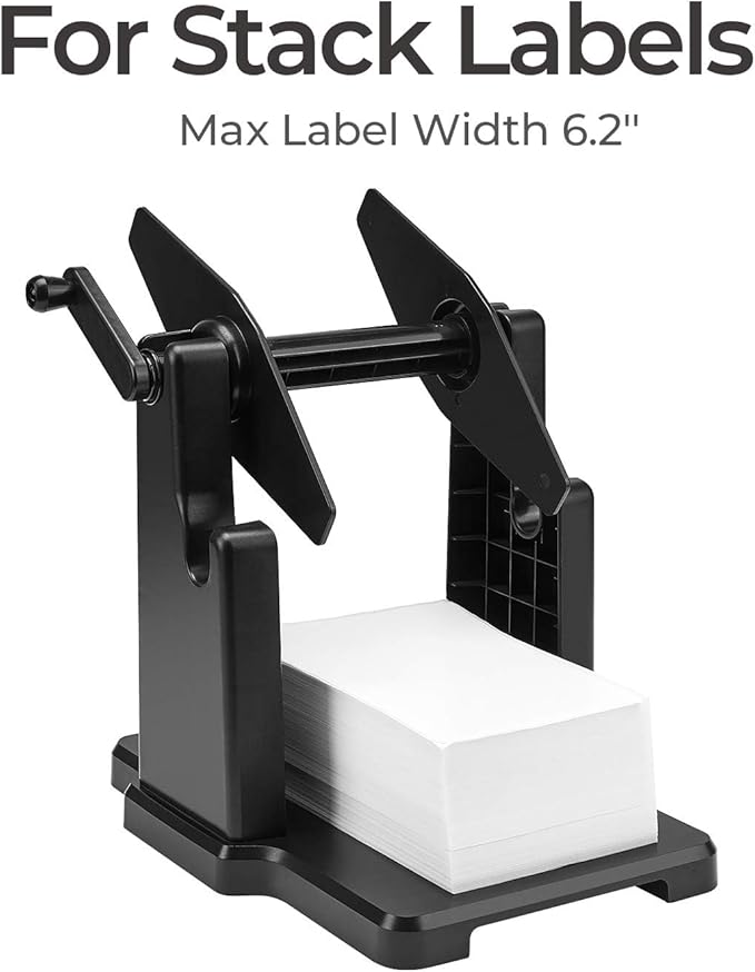 MUNBYN External Rolls Label Holder, 2 in 1 Fan-Fold Stack Paper Holder for Desktop Thermal Label Printer