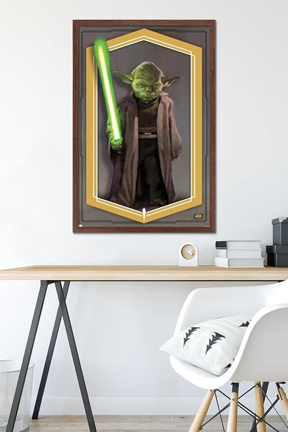 Trends International Star Wars: The High Republic - Yoda Wall Poster, 22.375" x 34", Mahogany Framed Version