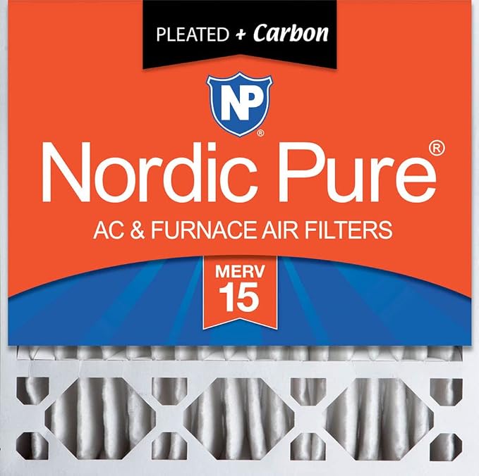 Nordic Pure 20x20x5 Honeywell Replacement Furnace Filters MERV 15 Plus Carbon 1
