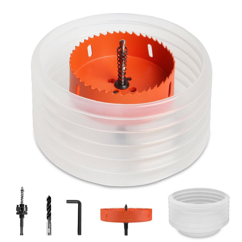Storystore 4 inch Hole Saw for Recessed Lights,Hole Saw Kit with Dust Bowl, Drill Bit for Wood Metal Plastic,Bi-Metal Drywall Saw, Hole Cutter for Clean and Precise Cuts