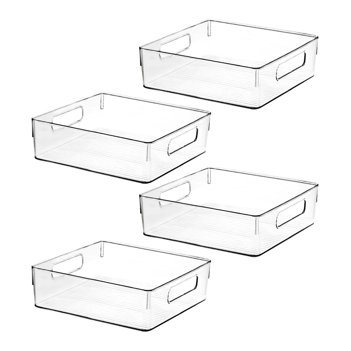Clear Plastic Storage Bins, Home Bathroom Laundry Room Freezer Refrigerator Pantry Organizers and Storage Containers Fridge Organizer Bins Kitchen Organization Cabinet Medicine Bin for organizing