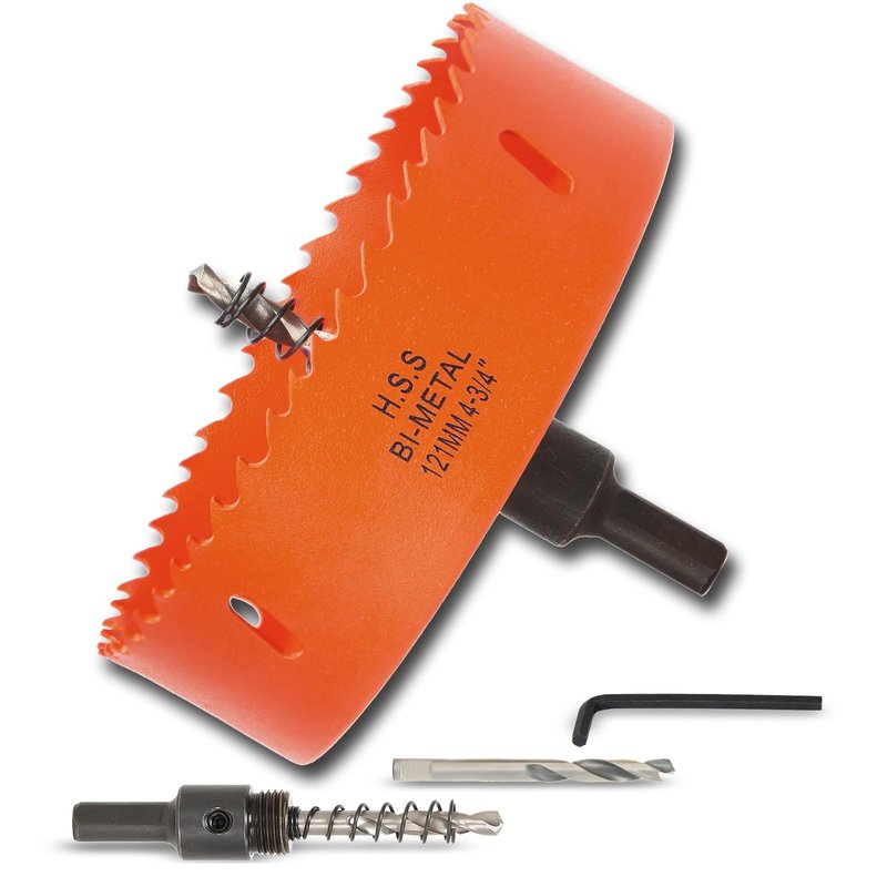 VIKITON 4-3/4 Inch Hole Saw with Arbor for Wood Metal Plastic, 4.75 in Bimetal Hole Cutter, Fast Chip Removal, Smooth Flat Drilling Edge