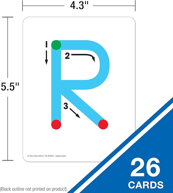 Key Education Textured Touch and Trace Alphabet Flash Cards, 26 Uppercase Letter Tracing Flashcards, ABC Preschool and Kindergarten Learning Activities
