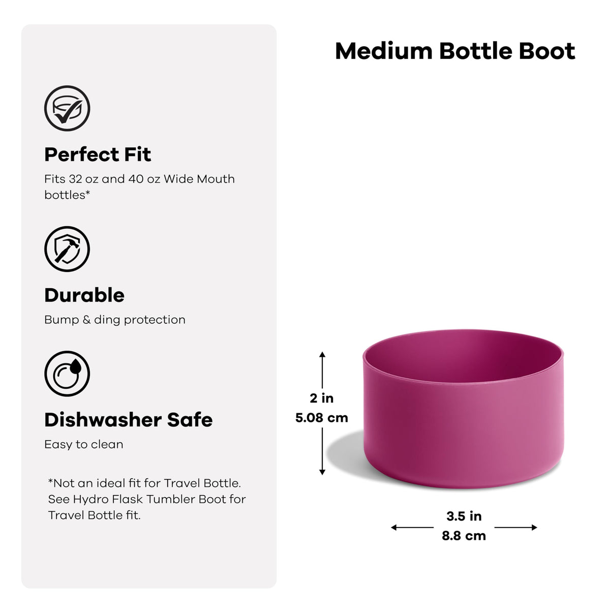 Hydro Flask Bottle Boot – Bottom Protector Sleeve – Silicone Water Bottle Accessory Medium Aloe Green