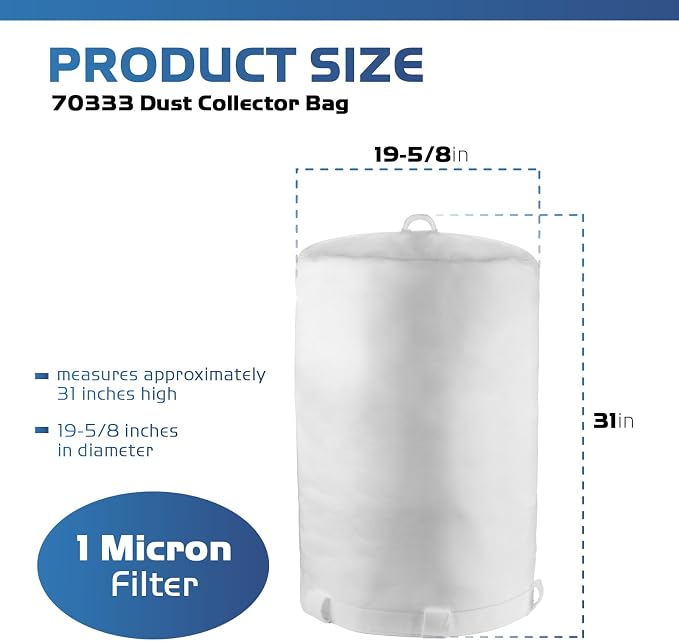 70333 Dust Collector Bag, fit for POWERTEC DC-1512, Vacuum & Dust Collector Bags