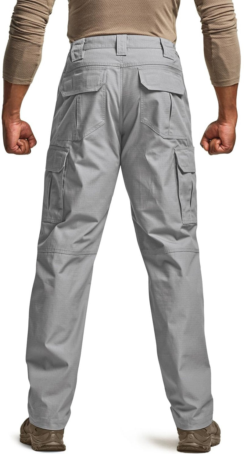 CQR Men's Tactical Pants, Water Resistant Ripstop Cargo Pants, Lightweight EDC Work Hiking Pants, Outdoor Apparel, Raider Stone, 36W x 34L