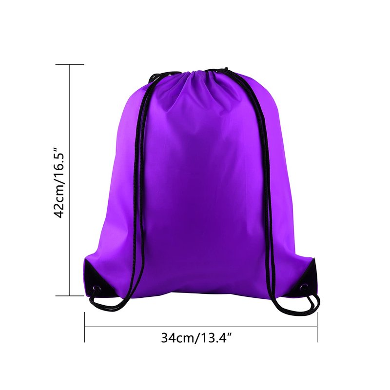 PLULON 25 Pcs Purple Drawstring Backpack Bags Bulk String Backpack Cinch Sack Pull Sport Gym Backpack Bags for Yoga Traveling Outdoor Sports
