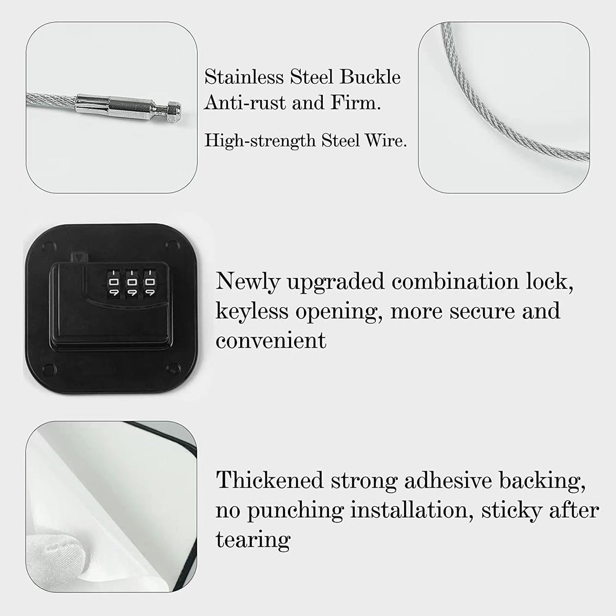 Child Safety Cabinet Locks, Fridge Lock with Combination, Closet Locks,Cabinet Lock(Black 2Pcs)