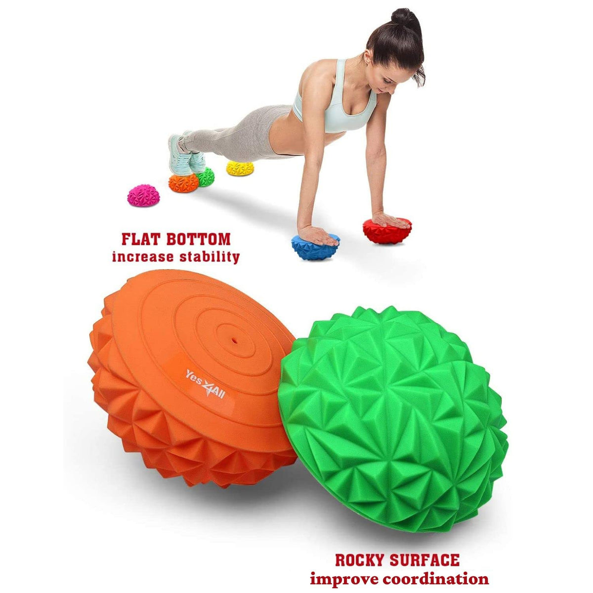 Yes4All Hedgehog Balance Pods with Multiple Colors (Set of 6)