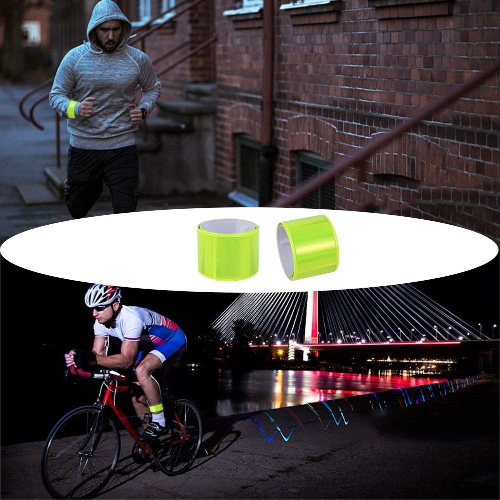 Hoemwarm 20Pcs Reflector Snap Bands High Visibility Safety Wristbands for Running, Cycling, Walking, Night Outdoor Activities