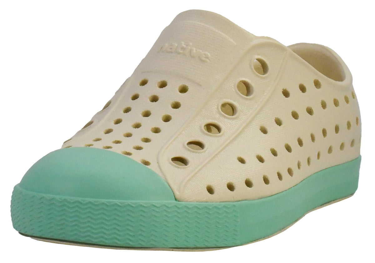 Native Shoes Unisex-Kids Jefferson Sneakers, Bone White/Fresco Green, 11 Little Kid