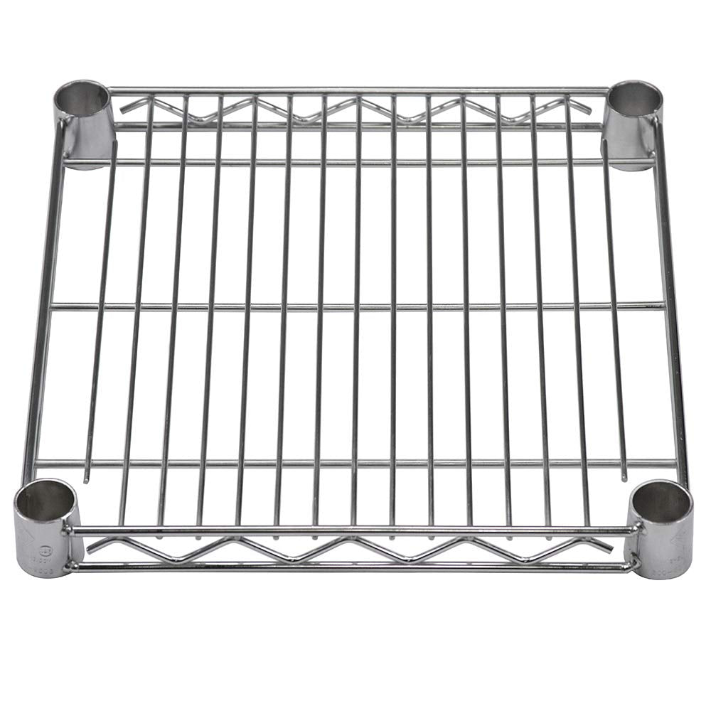 Shelving Inc. 14" d x 18" w Chrome Wire Shelving with 2 Tier Shelves, Weight Capacity 800lbs Per Shelf