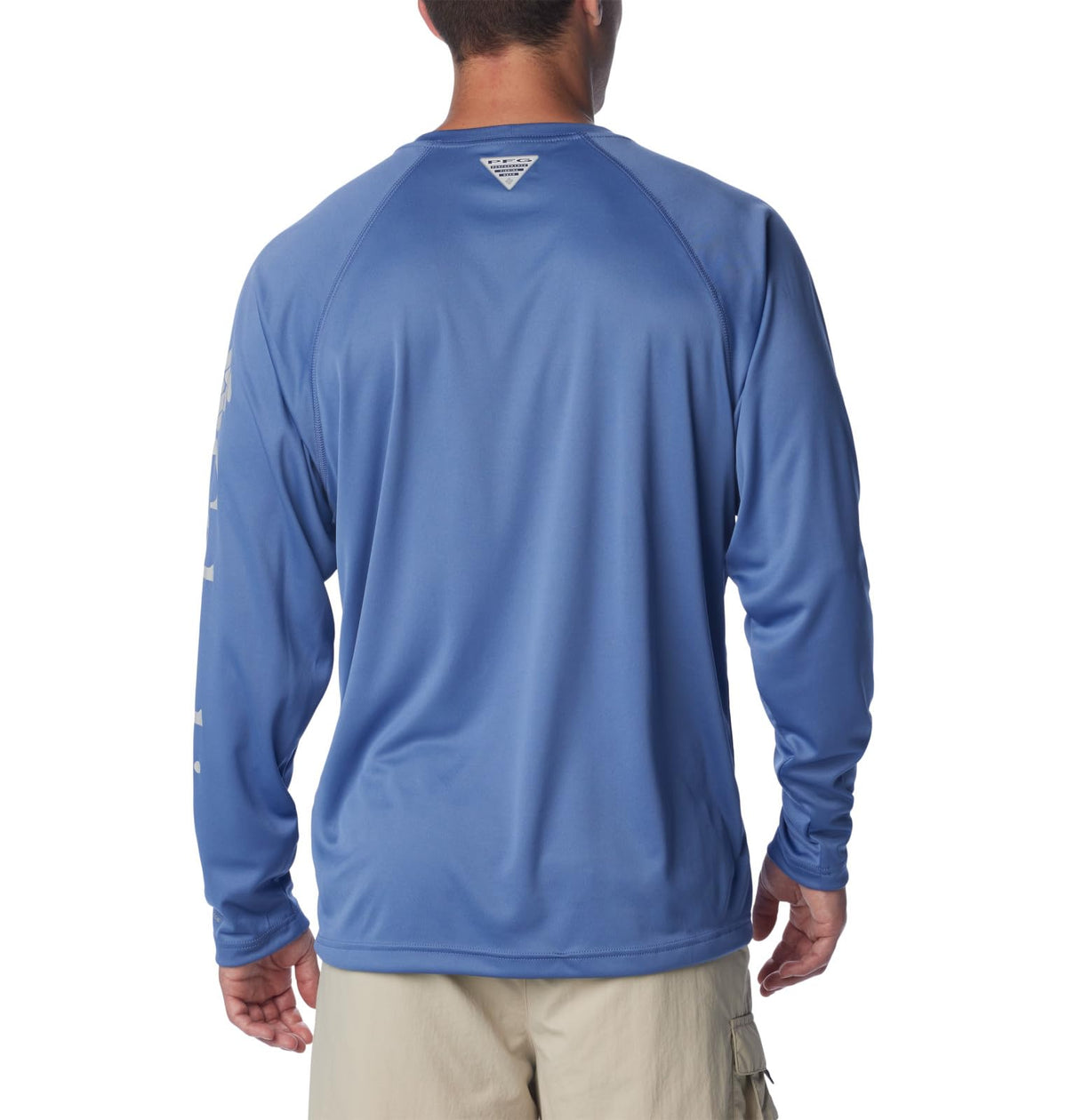 Columbia Men's Terminal Tackle Long Sleeve Shirt, Bluebell/Cool Grey Logo, 2X Tall