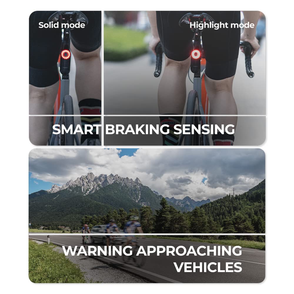 Magene L508 Bike Radar Tail Light, Smart Rear View Radar Taillight Compatible with Some Bike Computers and Watches, Support Magene Utility APP Display