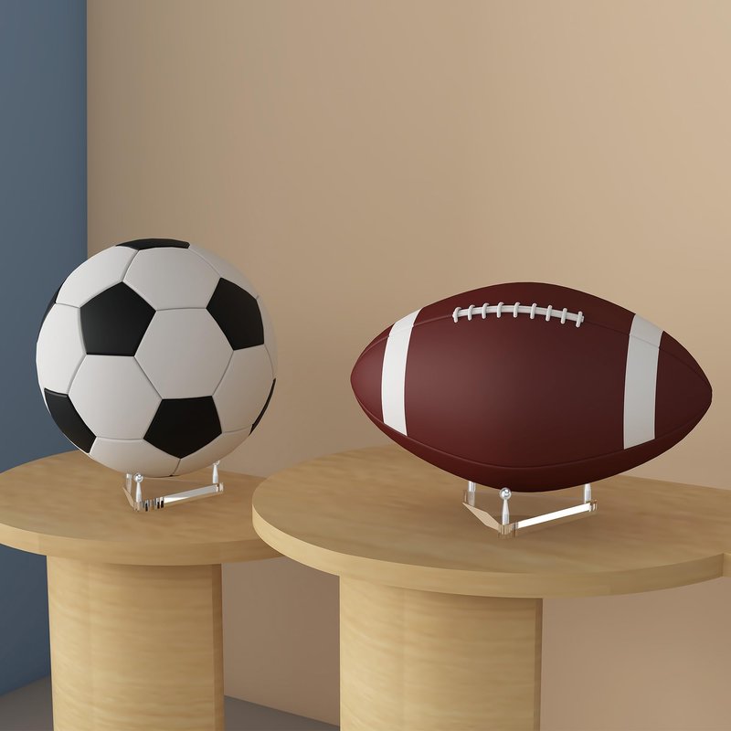 UoYeet Acrylic Triangle Ball Display Stand with Silver Metal Pegs (3-Pack) – Modern Sports Memorabilia Holder for Basketball, Football, Soccer – Shatterproof & Space-Saving Gift for Fans