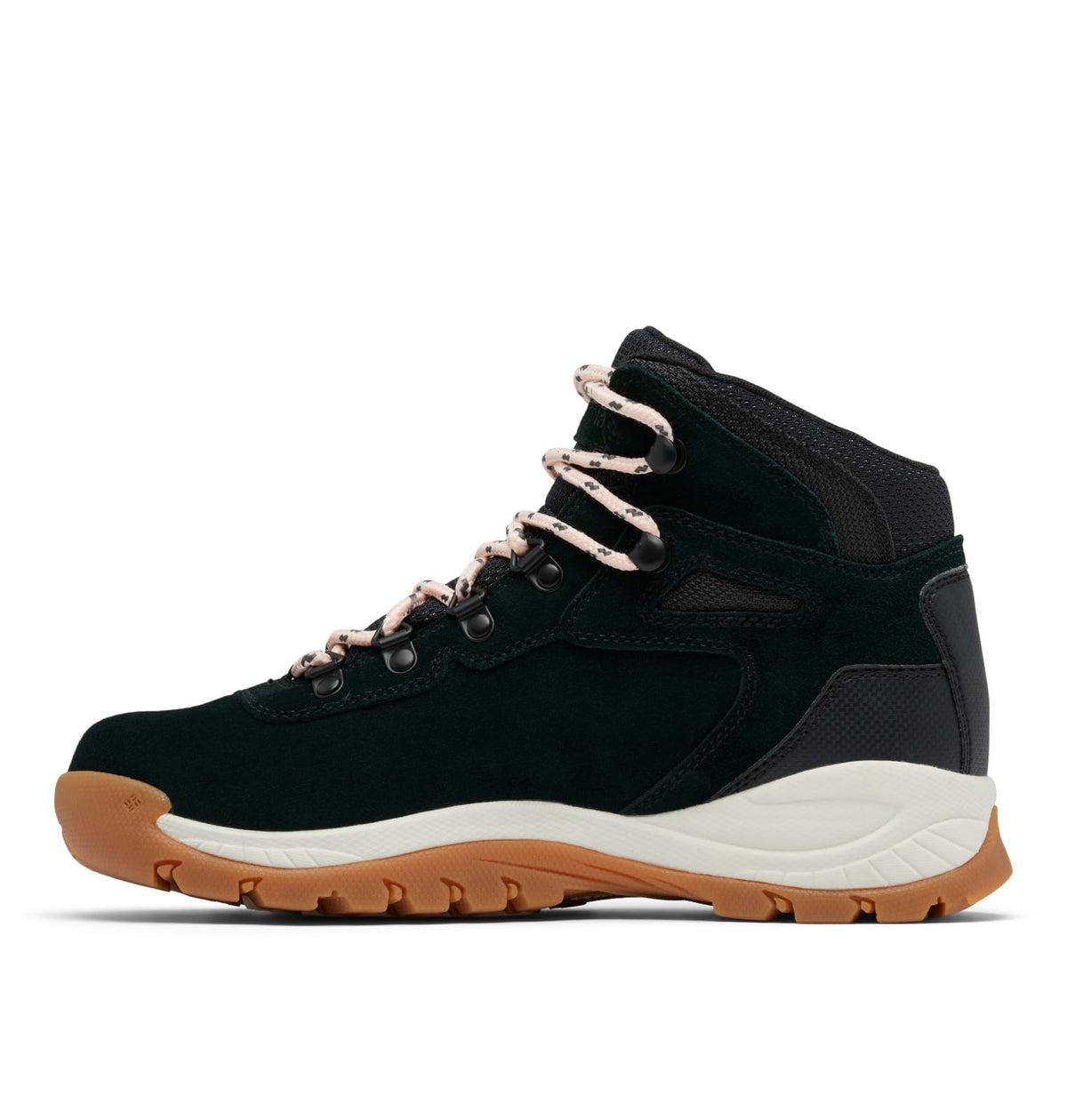 Columbia Womens Newton Ridge Plus Waterproof Amped, Black/Blush Rose, 10.5