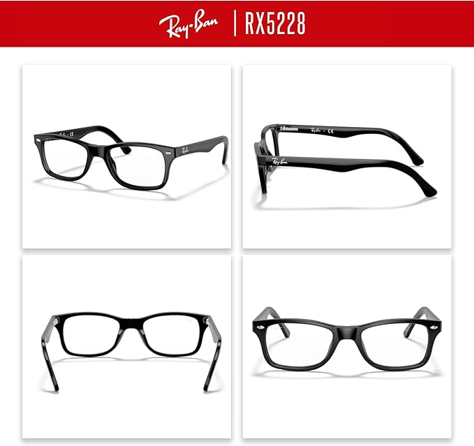 Ray-Ban RX5228 Square Eyeglasses for Men for Women +BUNDLE with ACCESSORY EYEWEAR KIT