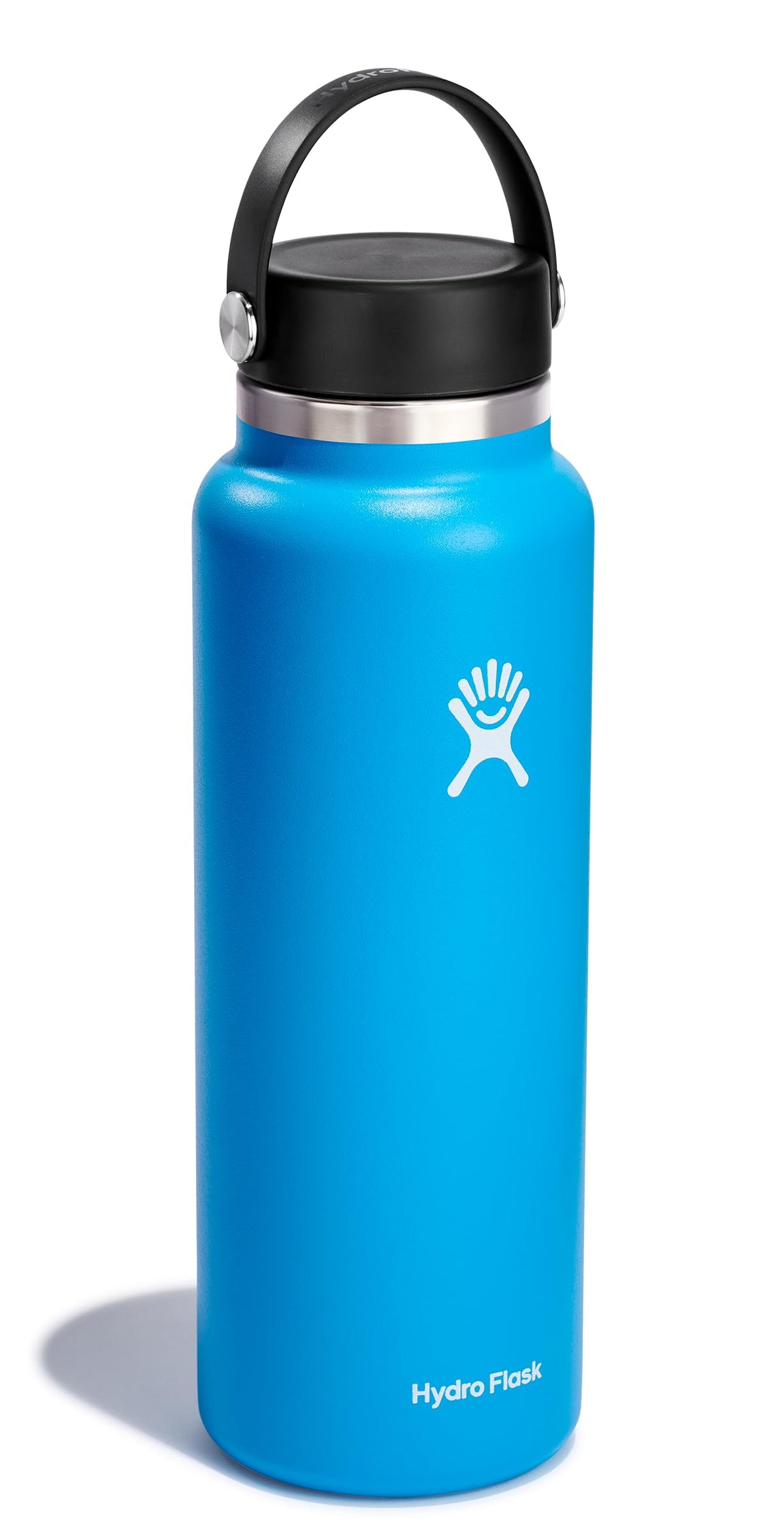 Hydro Flask Water Bottle - Insulated Stainless Steel - Wide Mouth Flex Lid, Non Spill, Leakproof and Refillable in 40 Oz Pacific