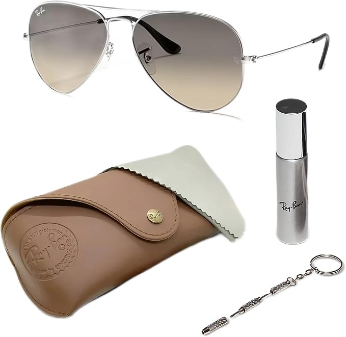 Ray-Ban RB3025 AVIATOR GRADIENT Pilot Shaped Sunglasses for Men & Women with Official RAYBAN Eyewear Kit
