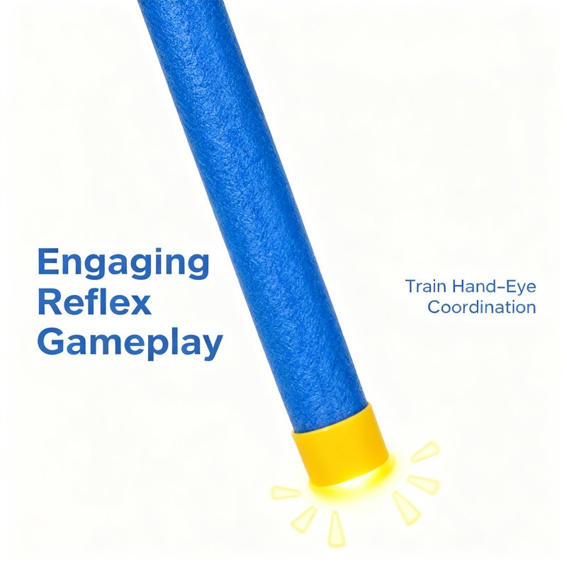 FOLENZU Reflex Sticks, Reflex Game, Drop Stick Game, Reaction Time Training, 3-Speed Reflective Drop Stick Games for Home, Office & Team Activities