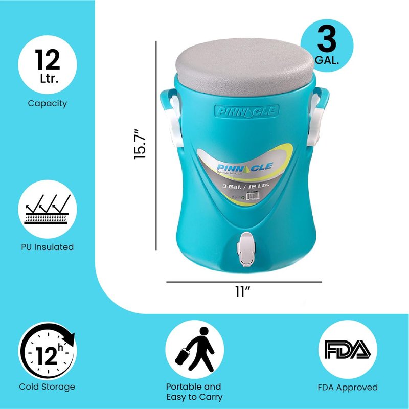 3-Gallon Water Cooler and 1-Gallon Water Jug Set – Insulated Beverage Cooler Dispenser with Pull Tap Spout – Leakproof Sports Water Jug with Drinking Spout – Jug Water Bottle for Camping, Outdoor
