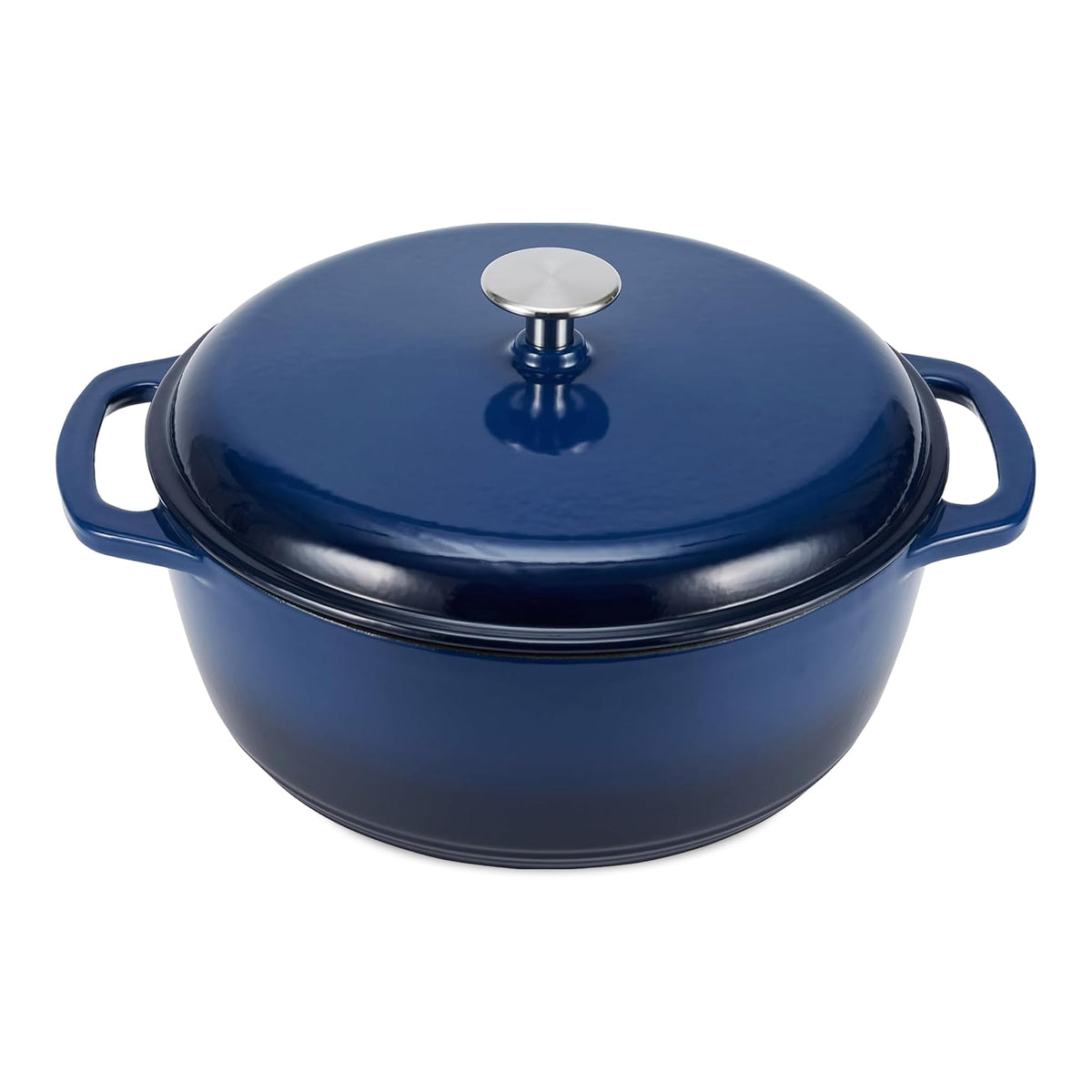 Enameled Cast Iron Dutch Oven Pot with Lid, Round, Dual Handles, Heavy-Duty, Oven Safe for Stews, Roasting, Baking, 6-Quart, Red
