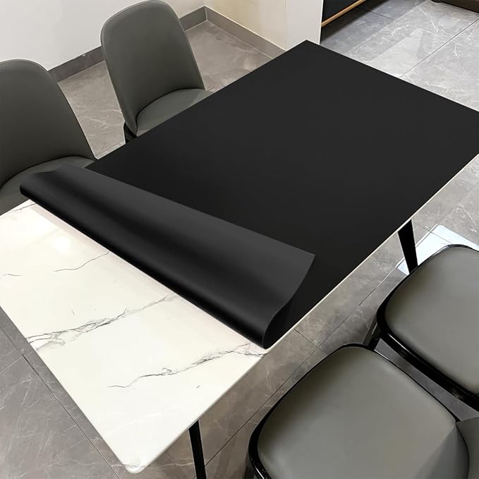 Zinkooat Dining Cover Rectangle - 34x60 Inch Waterproof Easy to Clean Can Conceal Flaws Protector The Table Top from Scratches Used for Dining (Black+Black 34x60)