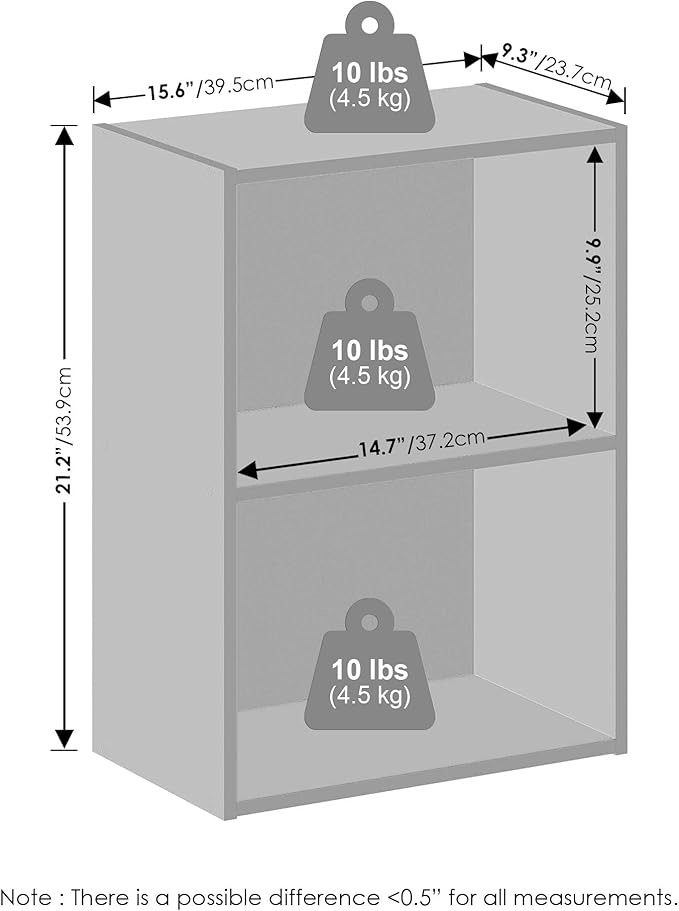 Furinno Reed Closet Organizers and Storage, 2-Tier Closet Organizer, Open Shelf Closet Storage, for Wardrobe, Bedroom, Living Room, White
