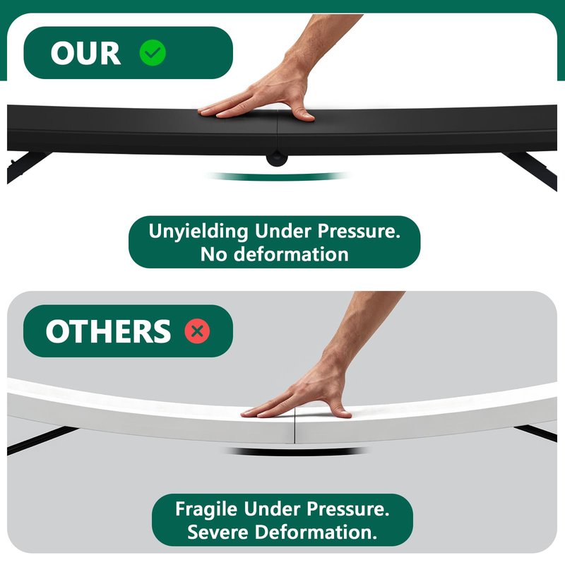 MAKE CHANGES Folding Table 4FT Heavy Duty Plastic Table with Handle, Foldable&Portable, Fold-in-Half Utility Tables for Outdoor, Dining, Wedding, Events, Indoor, Picnic, Camping, Party, Black