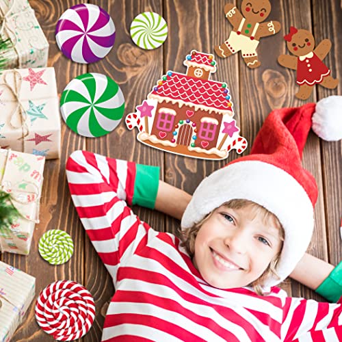 Joy Day 18 Pieces Peppermint Floor Decals Stickers for Christmas Candy Party Decoration Supplies Xmas Candy Land Party Decor Decals for Floors, Windows, Counters and Walls