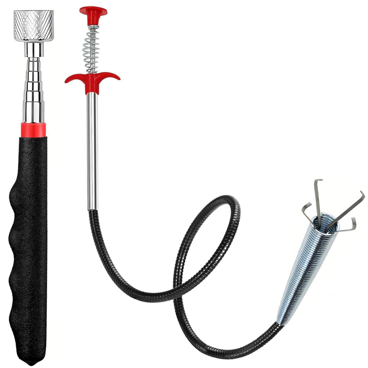 Magnetic Pickup Tool and Grabber Set, 35-inch Flexible Claw, 30-inch Telescoping Magnet with 20lb Pull Force