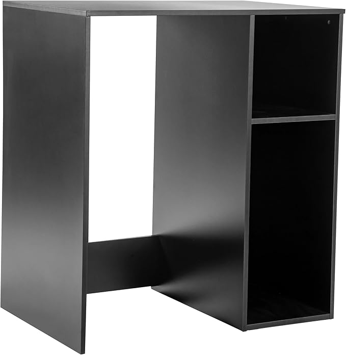 Flash Furniture Lotus Mini Fridge Shelf Organizer, Space Saving Over Shelf for Mini Fridge with Dual Cubby Spaces, Engineered Wood, 33.75" W, Black