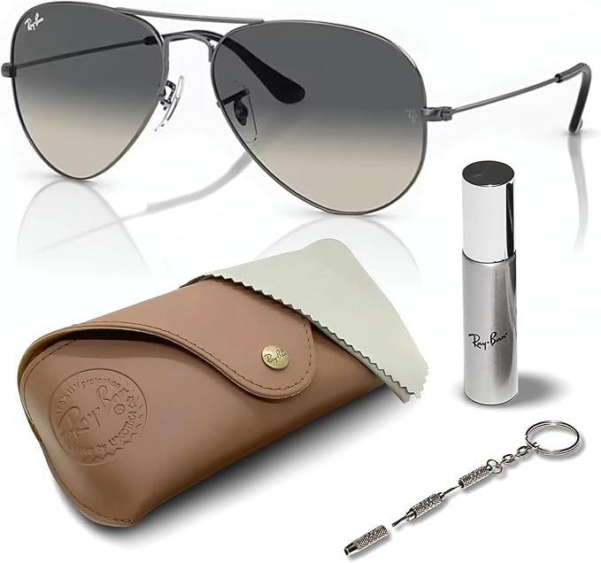 Ray-Ban RB3025 AVIATOR GRADIENT Pilot Shaped Sunglasses for Men & Women with Official RAYBAN Eyewear Kit