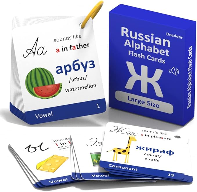 Russian Alphabet Learning Flash Cards | Educational Cyrillic Language Learning |Learning Videos & Pictures for Memory & Sight Words