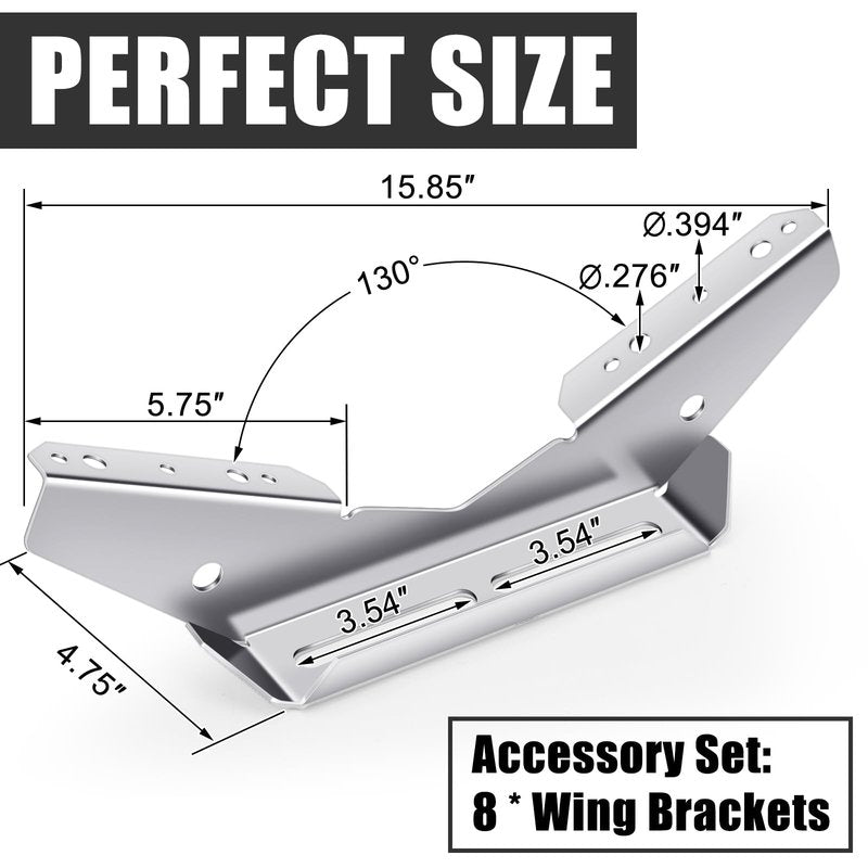 DaisyInner 8 Pcs Pontoon Wing Brackets Pontoon Trailer V Wing Bunk Galvanized Bracket Pontoon Boat Trailer Guides Lift Cradle Cleats Boat Trailer Parts Accessories