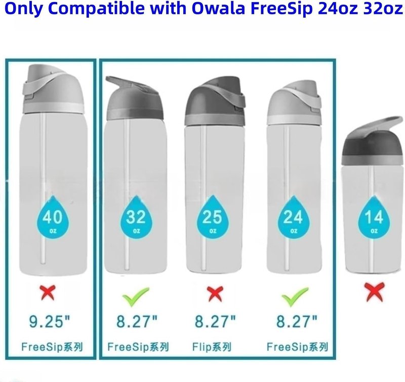 4Pcs Replacement Straw Fit for Owala 24oz 32oz,Reusable Drinking Straws with Cleaner Brush Compatible with 24oz FreeSip Water Bottle, Cup Accessories Fit for Owala 32oz Water Bottle