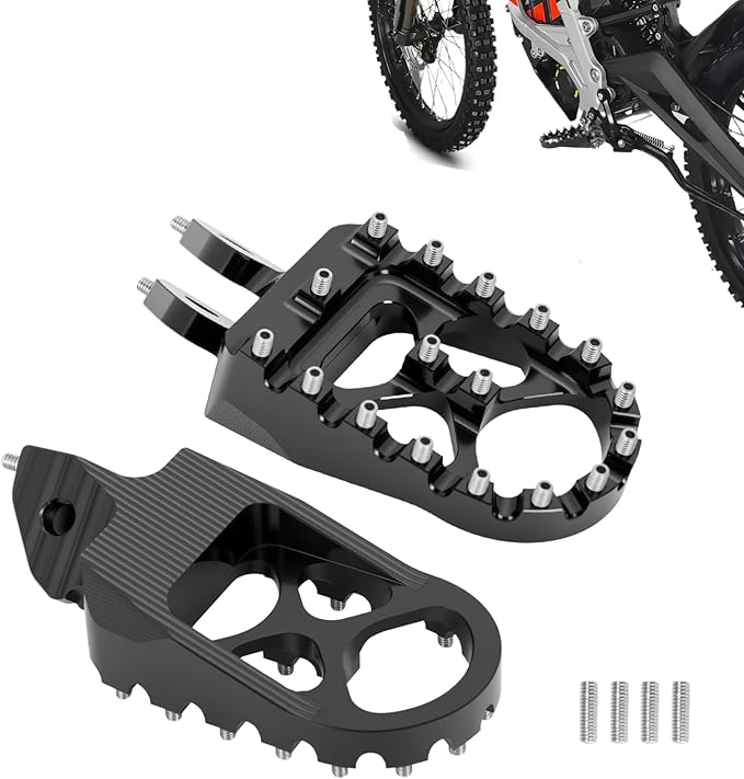 KEMIMOTO Motorcycle Foot Peg Foot Rest Compatible with Surron Light Bee X/S Footpegs x260 and x160 Talaria Sting MX3 MX4 Talaria XXX Electric Dirt Bike Black