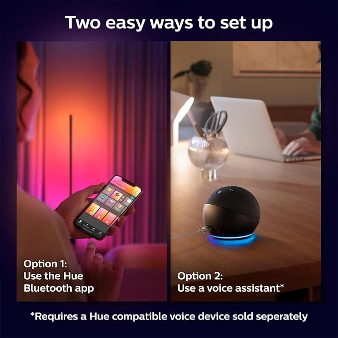 Philips Hue Signe Smart Table Lamp, Oak - White Color Ambiance LED Color-Changing Light - 1 Pack - Control with Hue App - Compatible with Alexa, Google Assistant, and Apple Homekit