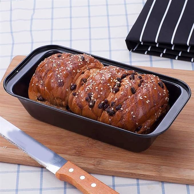 Mingcao Nonstick Loaf Pan, 8.5 x 4.5 Inch Carbon Steel Toast Pan for Baking Bread with Oven, Gray Set of 2