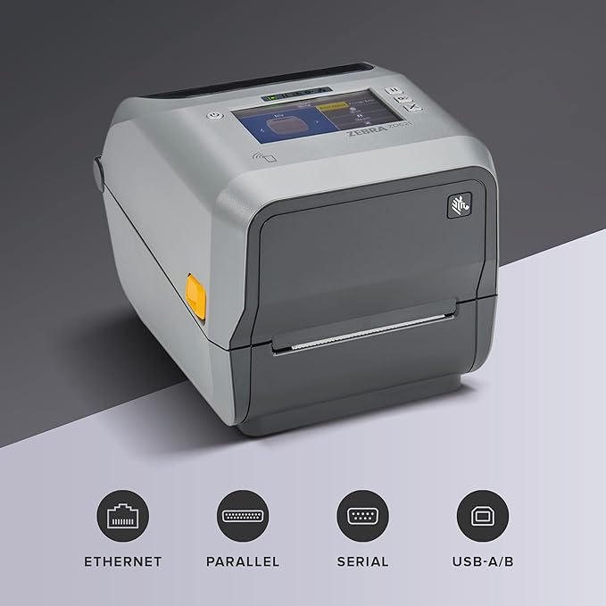ZEBRA ZD621 Thermal Transfer Desktop Printer Color Touch LCD 300 dpi Print Width 4-inch USB Serial Ethernet ZD6A143-301F00EZ, Requires Thermal Ribbon for Use