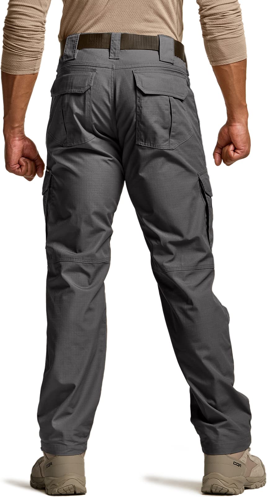 CQR Men's Tactical Pants, Water Resistant Ripstop Cargo Pants, Lightweight EDC Work Hiking Pants, Outdoor Apparel, Duratex Mag Pocket Charcoal, 36W x 30L