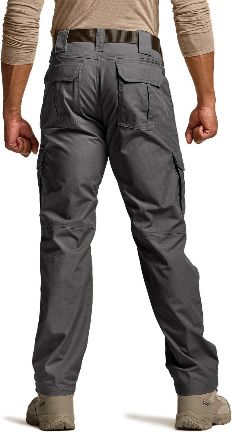 CQR Men's Tactical Pants, Water Resistant Ripstop Cargo Pants, Lightweight EDC Work Hiking Pants, Outdoor Apparel, Duratex Mag Pocket Charcoal, 40W x 32L