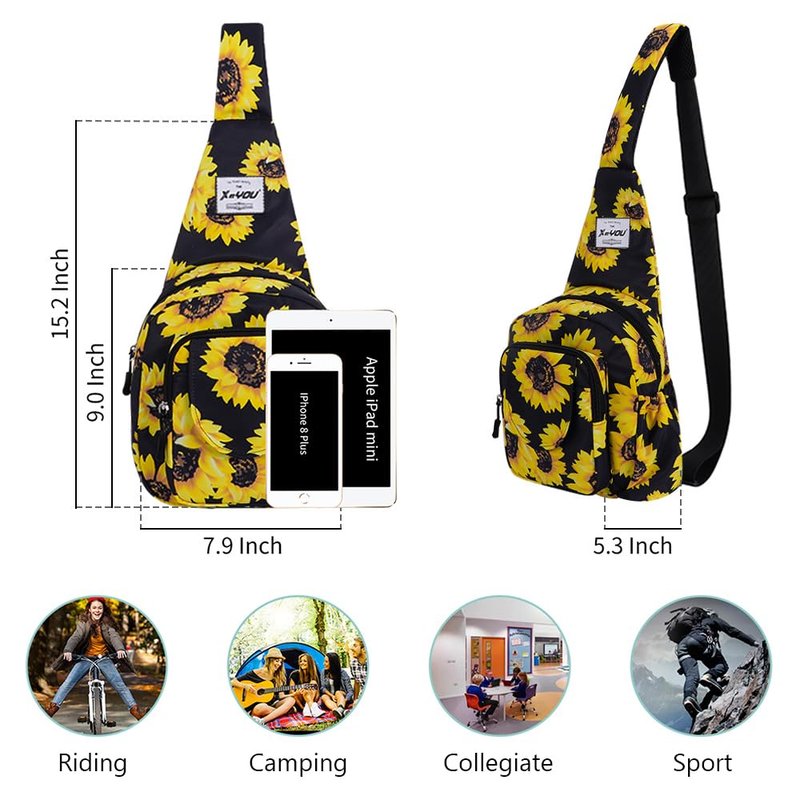 XEYOU Small Sling Bag for Women Crossbody Backpack Hiking Travel Daypack Chest Bag Lightweight Shoulder Bag